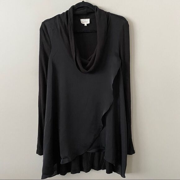 Anthropologie “deletta” cowl satin ribbed top - Picture 2 of 9